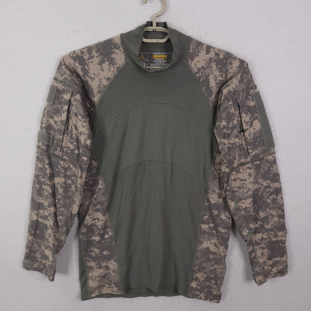 Massif Combat Shirt Mens Large Green ACU Digital Camo Tactical Flame Resistant